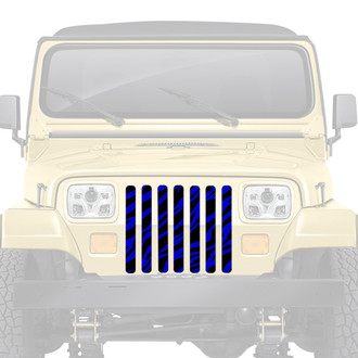 Dirty Acres® - 1-Pc Platinum Blue Zebra Style Perforated Main Grille
