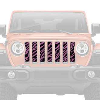 Dirty Acres® - 1-Pc Platinum Baby Pink Zebra Style Perforated Main Grille