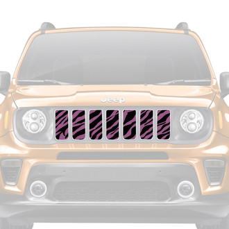 Dirty Acres® - 1-Pc Platinum Baby Pink Zebra Style Perforated Main Grille