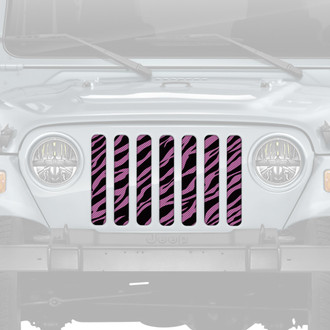 Dirty Acres® - 1-Pc Platinum Baby Pink Zebra Style Perforated Main Grille