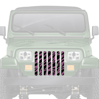 Dirty Acres® - 1-Pc Platinum Baby Pink Zebra Style Perforated Main Grille