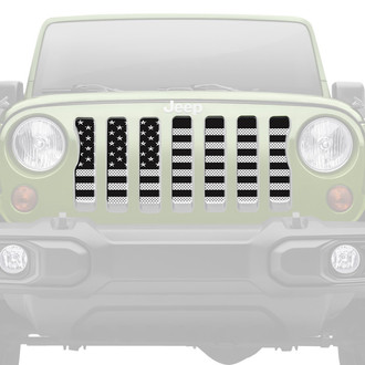 Dirty Acres® - 1-Pc Platinum American Flag Style Perforated Main Grille