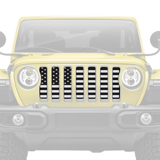 Dirty Acres® - 1-Pc Platinum American Flag Style Perforated Main Grille