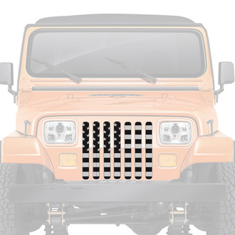 Dirty Acres® - 1-Pc Platinum American Flag Style Perforated Main Grille