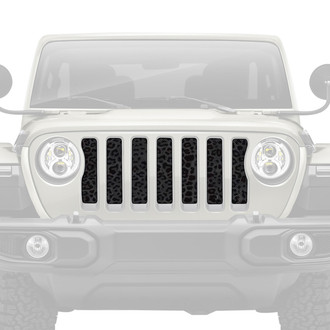 Dirty Acres® - 1-Pc Platinum Leopard Print Style Gray/Black Perforated Main Grille