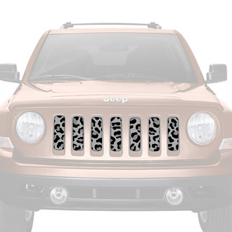Dirty Acres® - 1-Pc Platinum Gray Leopard Print Style Perforated Main Grille