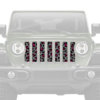 Dirty Acres® - 1-Pc Platinum Leopard Print Style Gray/Pink/Black Perforated Main Grille