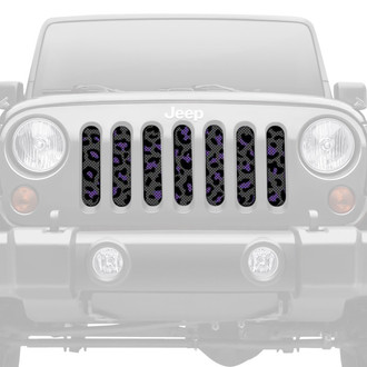 Dirty Acres® - 1-Pc Platinum Leopard Print Style Gray/Purple/Black Perforated Main Grille