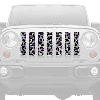 Dirty Acres® - 1-Pc Platinum Leopard Print Style Gray/Purple/Black Perforated Main Grille