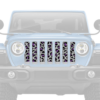 Dirty Acres® - 1-Pc Platinum Leopard Print Style Gray/Purple/Black Perforated Main Grille