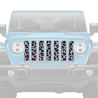 Dirty Acres® - 1-Pc Platinum Leopard Print Style Gray/Purple/Black Perforated Main Grille