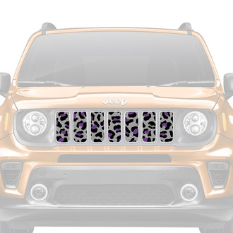 Dirty Acres® - 1-Pc Platinum Leopard Print Style Gray/Purple/Black Perforated Main Grille