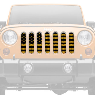 Dirty Acres® - 1-Pc Platinum Hella Yella American Flag Style Perforated Main Grille