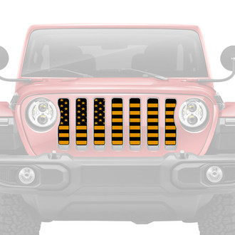 Dirty Acres® - 1-Pc Platinum Hella Yella American Flag Style Perforated Main Grille