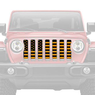 Dirty Acres® - 1-Pc Platinum Hella Yella American Flag Style Perforated Main Grille