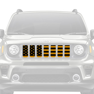 Dirty Acres® - 1-Pc Platinum Hella Yella American Flag Style Perforated Main Grille