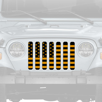 Dirty Acres® - 1-Pc Platinum Hella Yella American Flag Style Perforated Main Grille