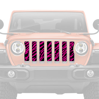Dirty Acres® - 1-Pc Platinum Bright Pink Zebra Style Perforated Main Grille