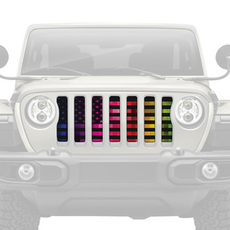 Dirty Acres® - 1-Pc Platinum Pride American Flag Style Perforated Main Grille