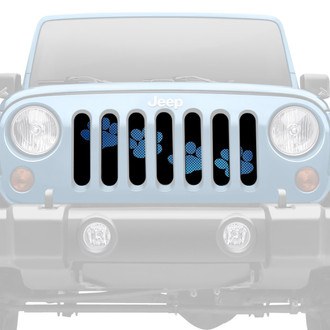 Dirty Acres® - 1-Pc Platinum Puppy Paw Prints Style Blue Perforated Main Grille