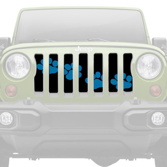 Dirty Acres® - 1-Pc Platinum Puppy Paw Prints Style Blue Perforated Main Grille