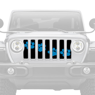 Dirty Acres® - 1-Pc Platinum Puppy Paw Prints Style Blue Perforated Main Grille
