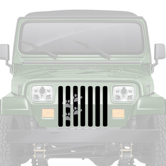 Dirty Acres® - 1-Pc Platinum Puppy Paw Prints Style Gray Perforated Main Grille