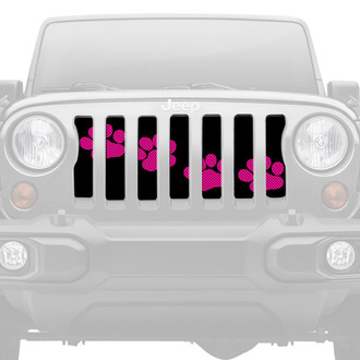 Dirty Acres® - 1-Pc Platinum Puppy Paw Prints Style Pink Perforated Main Grille