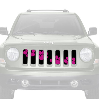 Dirty Acres® - 1-Pc Platinum Puppy Paw Prints Style Pink Perforated Main Grille