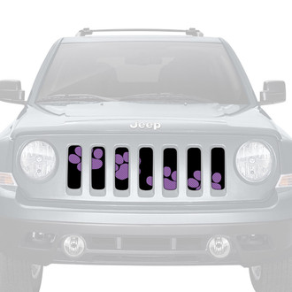 Dirty Acres® - 1-Pc Platinum Puppy Paw Prints Style Purple Perforated Main Grille