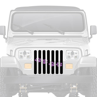 Dirty Acres® - 1-Pc Platinum Puppy Paw Prints Style Purple Perforated Main Grille