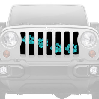 Dirty Acres® - 1-Pc Platinum Puppy Paw Prints Style Teal Perforated Main Grille
