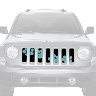 Dirty Acres® - 1-Pc Platinum Puppy Paw Prints Style Teal Perforated Main Grille