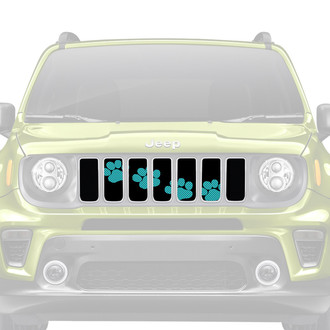 Dirty Acres® - 1-Pc Platinum Puppy Paw Prints Style Teal Perforated Main Grille