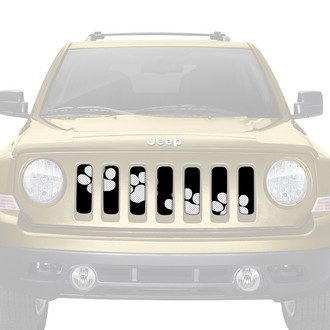 Dirty Acres® - 1-Pc Platinum Puppy Paw Prints Style White Perforated Main Grille