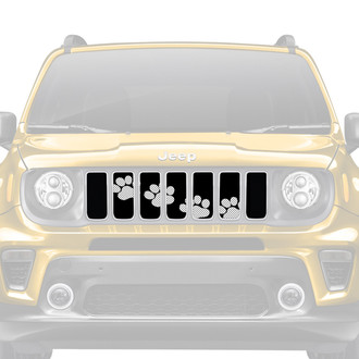 Dirty Acres® - 1-Pc Platinum Puppy Paw Prints Style White Perforated Main Grille