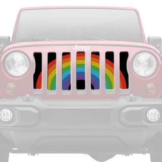 Dirty Acres® - 1-Pc Platinum Rainbow Pride Flag Style Perforated Main Grille