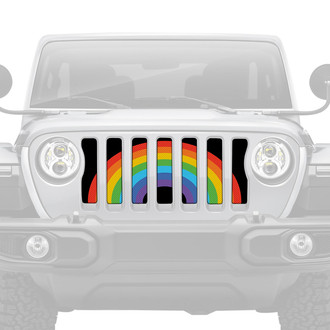 Dirty Acres® - 1-Pc Platinum Rainbow Pride Flag Style Perforated Main Grille