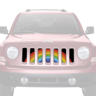 Dirty Acres® - 1-Pc Platinum Rainbow Pride Flag Style Perforated Main Grille