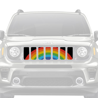 Dirty Acres® - 1-Pc Platinum Rainbow Pride Flag Style Perforated Main Grille