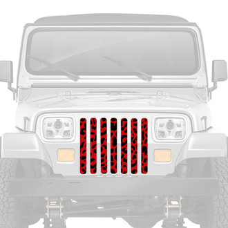 Dirty Acres® - 1-Pc Platinum Cheetah Style Red Perforated Main Grille