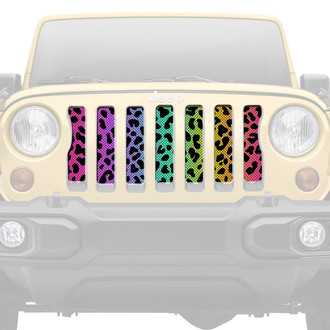 Dirty Acres® - 1-Pc Platinum Cheetah Style Rainbow Perforated Main Grille