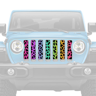 Dirty Acres® - 1-Pc Platinum Cheetah Style Rainbow Perforated Main Grille
