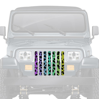 Dirty Acres® - 1-Pc Platinum Cheetah Style Rainbow Perforated Main Grille