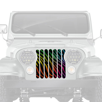 Dirty Acres® - 1-Pc Platinum Rainbow Zebra Style Perforated Main Grille