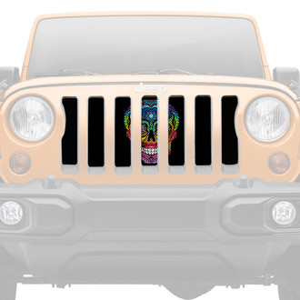 Dirty Acres® - 1-Pc Platinum Sugar Skull Rainbow Style Perforated Main Grille