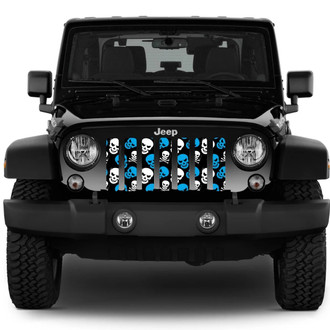 Dirty Acres® - 1-Pc Platinum Skulls Style Blue Perforated Main Grille