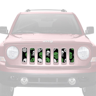 Dirty Acres® - 1-Pc Platinum Skulls Style Green Perforated Main Grille