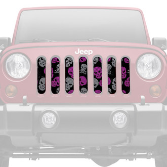 Dirty Acres® - 1-Pc Platinum Skulls Style Purple/Gray Perforated Main Grille