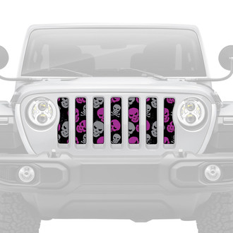 Dirty Acres® - 1-Pc Platinum Skulls Style Purple/Gray Perforated Main Grille
